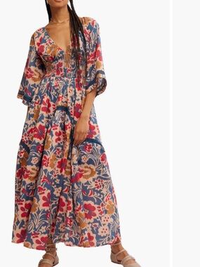 NWT Free People Vintage Indigo Combo Dress